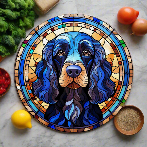 Cocker (Working) Black Glass Suncatcher Worktop Saver